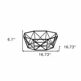 Black Geometric Metal Centerpiec Bowl - Homeroots - Flyclothing LLC