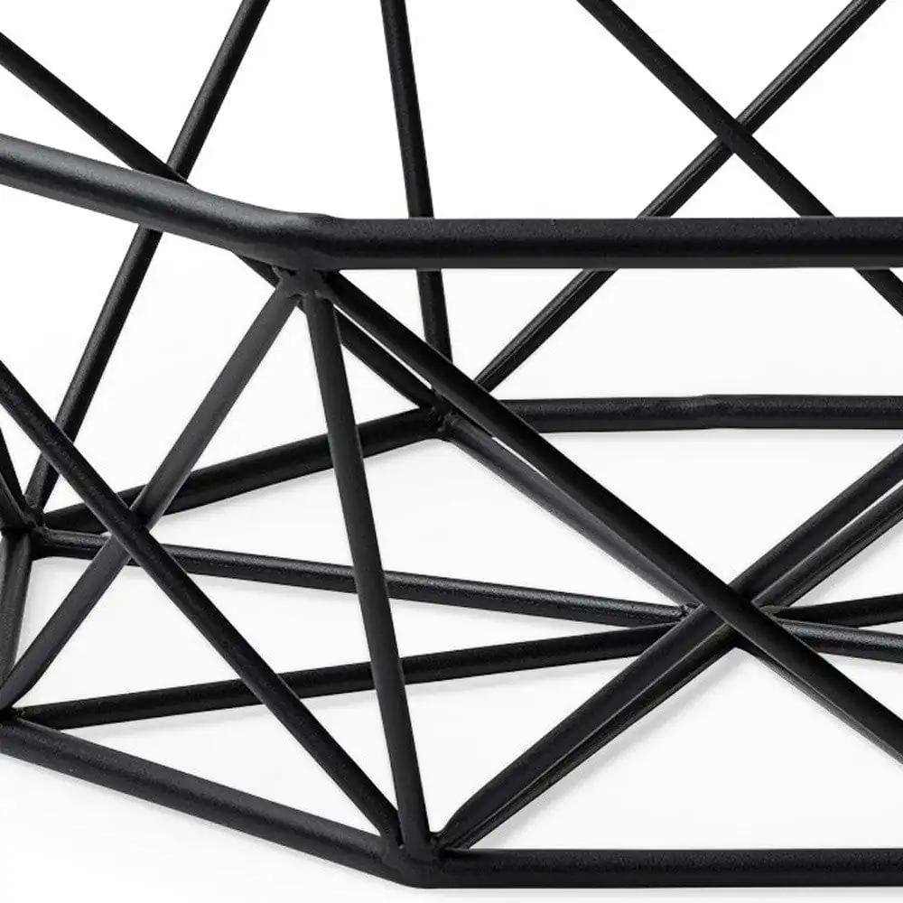 Black Geometric Metal Centerpiec Bowl - Homeroots - Flyclothing LLC
