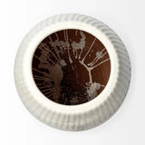 Petite White Embossed Stripes Ceramic Vase - Homeroots