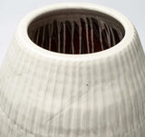 Petite White Embossed Stripes Ceramic Vase - Homeroots - Flyclothing LLC