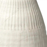 White Embossed Stripes Ceramic Vase - Homeroots - Flyclothing LLC