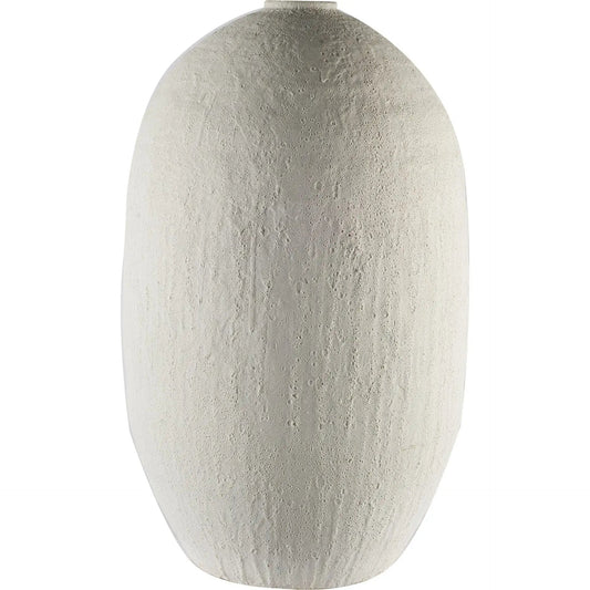 32" Narrow White Textured Ceramic Vase - Homeroots