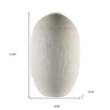 32" Narrow White Textured Ceramic Vase - Homeroots - Flyclothing LLC