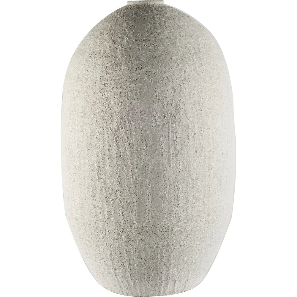 32" Narrow White Textured Ceramic Vase - Homeroots