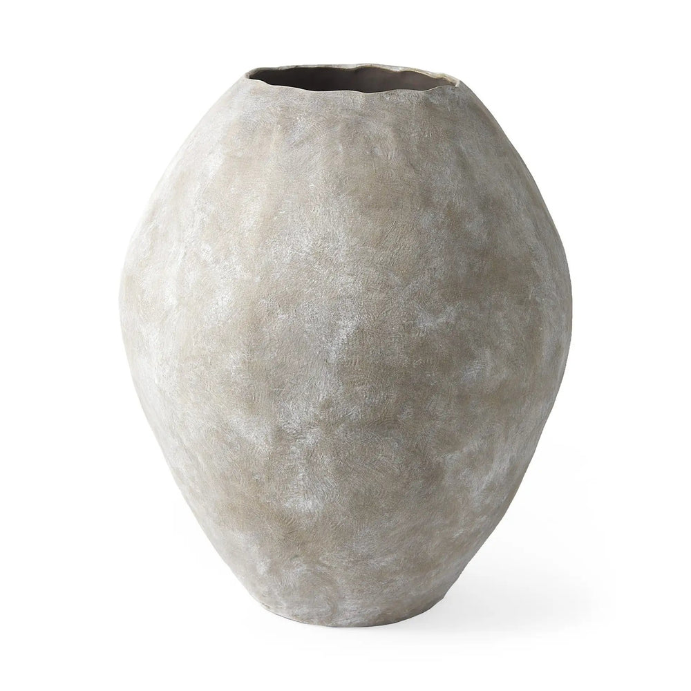 Kyros Natural Wash 28" Earthy Ceramic Oval Vase - Homeroots