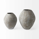 Kyros Natural Wash 28" Earthy Ceramic Oval Vase - Homeroots