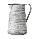 11" Gray and White Abstract Metal Jug Vase - Homeroots - Flyclothing LLC