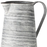 11" Gray and White Abstract Metal Jug Vase - Homeroots - Flyclothing LLC