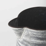 11" Gray and White Abstract Metal Jug Vase - Homeroots - Flyclothing LLC