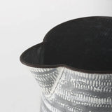 11" Gray and White Abstract Metal Jug Vase - Homeroots - Flyclothing LLC