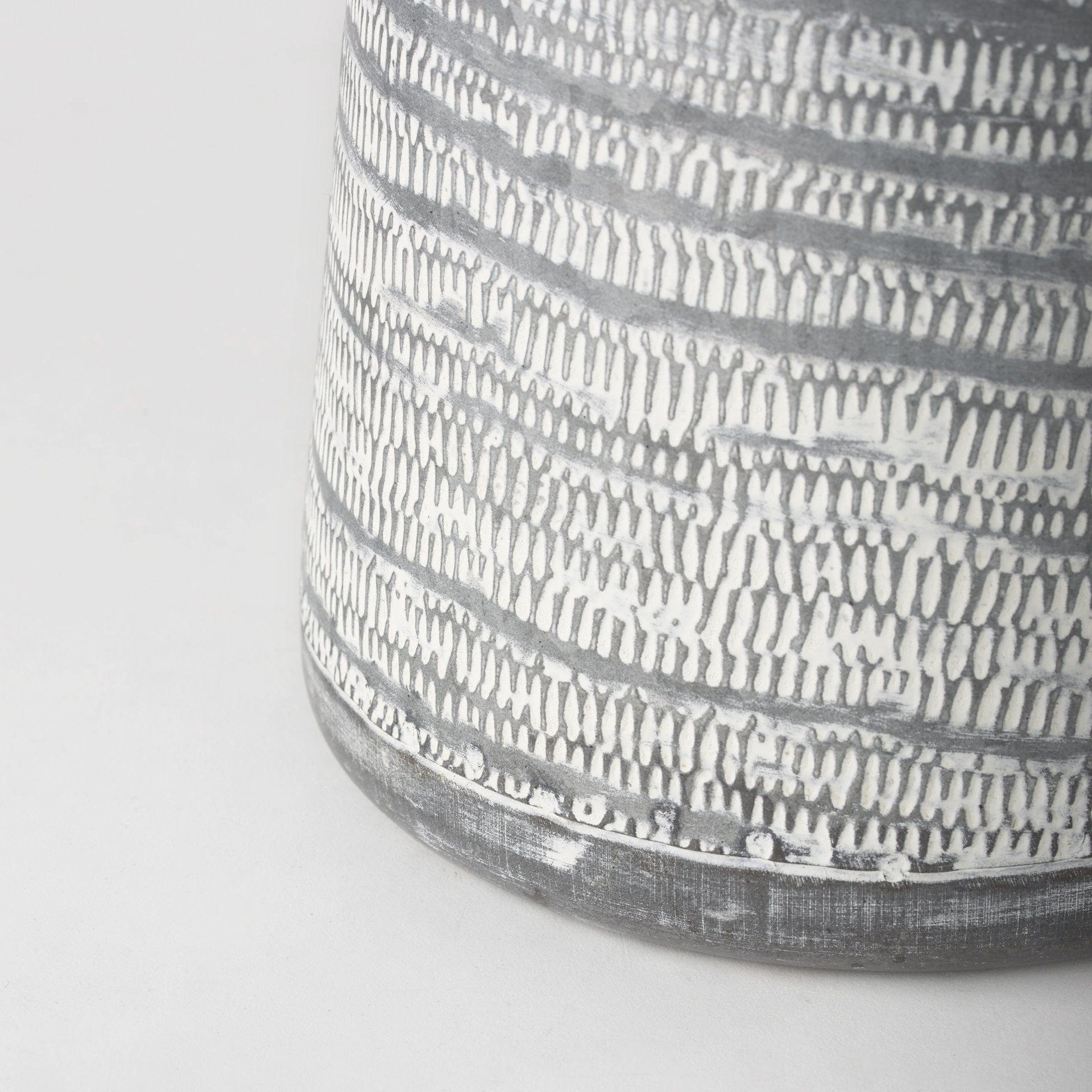 11" Gray and White Abstract Metal Jug Vase - Homeroots - Flyclothing LLC