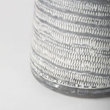 11" Gray and White Abstract Metal Jug Vase - Homeroots - Flyclothing LLC