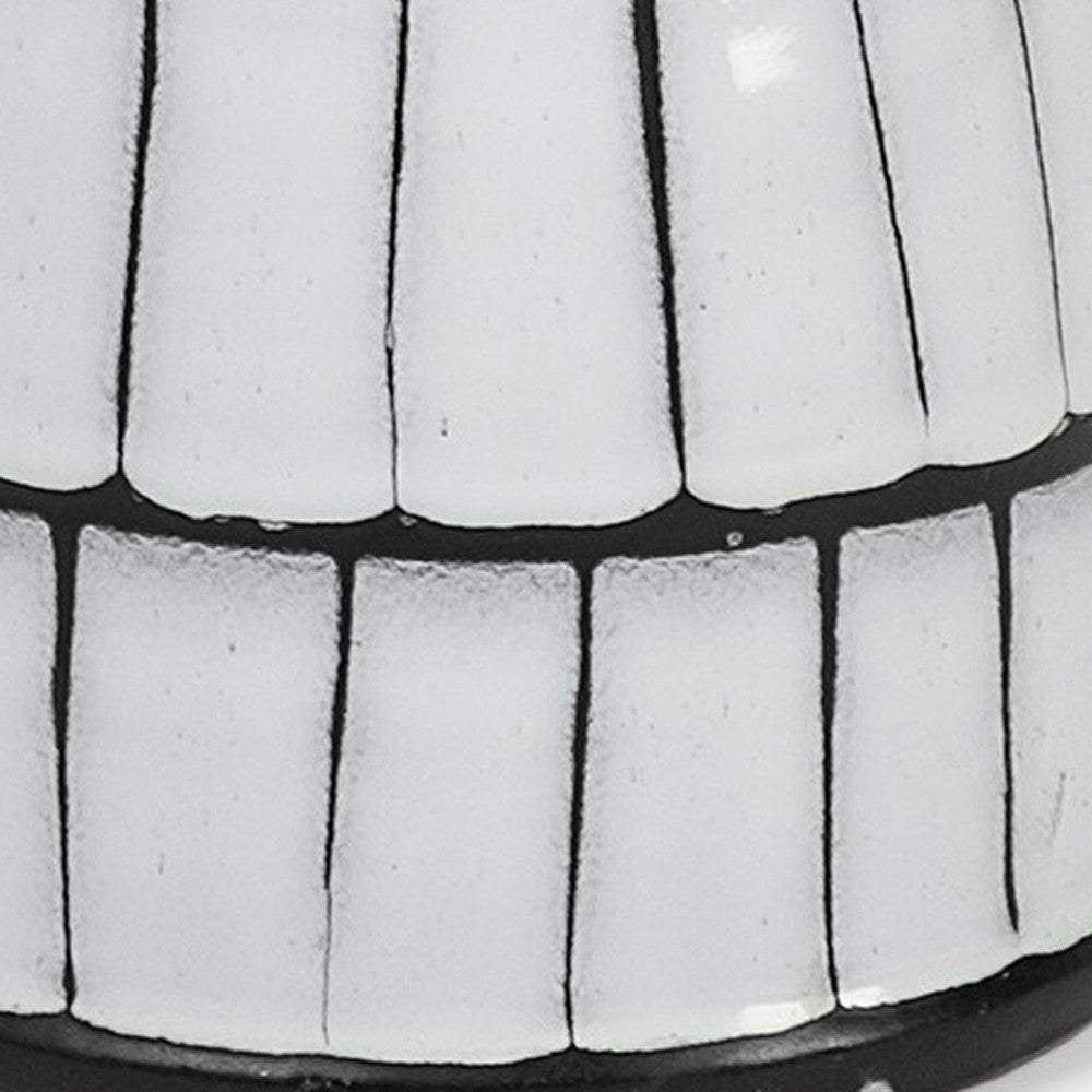 10" White And Black Artisan Glaze Ceramic Pitcher - Homeroots - Flyclothing LLC