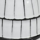 10" White And Black Artisan Glaze Ceramic Pitcher - Homeroots