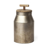 14" Silver Metal Decorative Canister - Homeroots