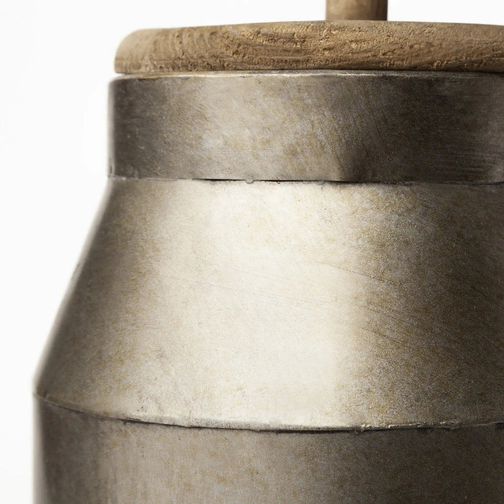 14" Silver Metal Decorative Canister - Homeroots