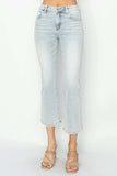 RISEN Full Size Mid Rise Cropped Flare Jeans - Trendsi - Flyclothing LLC
