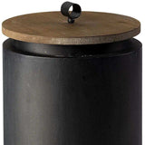 Set of Two Dark Gray Metal Decorative Canister - Homeroots - Flyclothing LLC