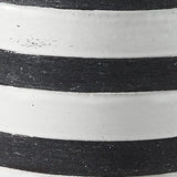 7" Rustic White And Blue Stripe Ceramic Jug - Homeroots