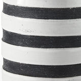 7" Rustic White And Blue Stripe Ceramic Jug - Homeroots