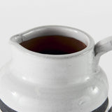 7" Rustic White And Blue Stripe Ceramic Jug - Homeroots - Flyclothing LLC