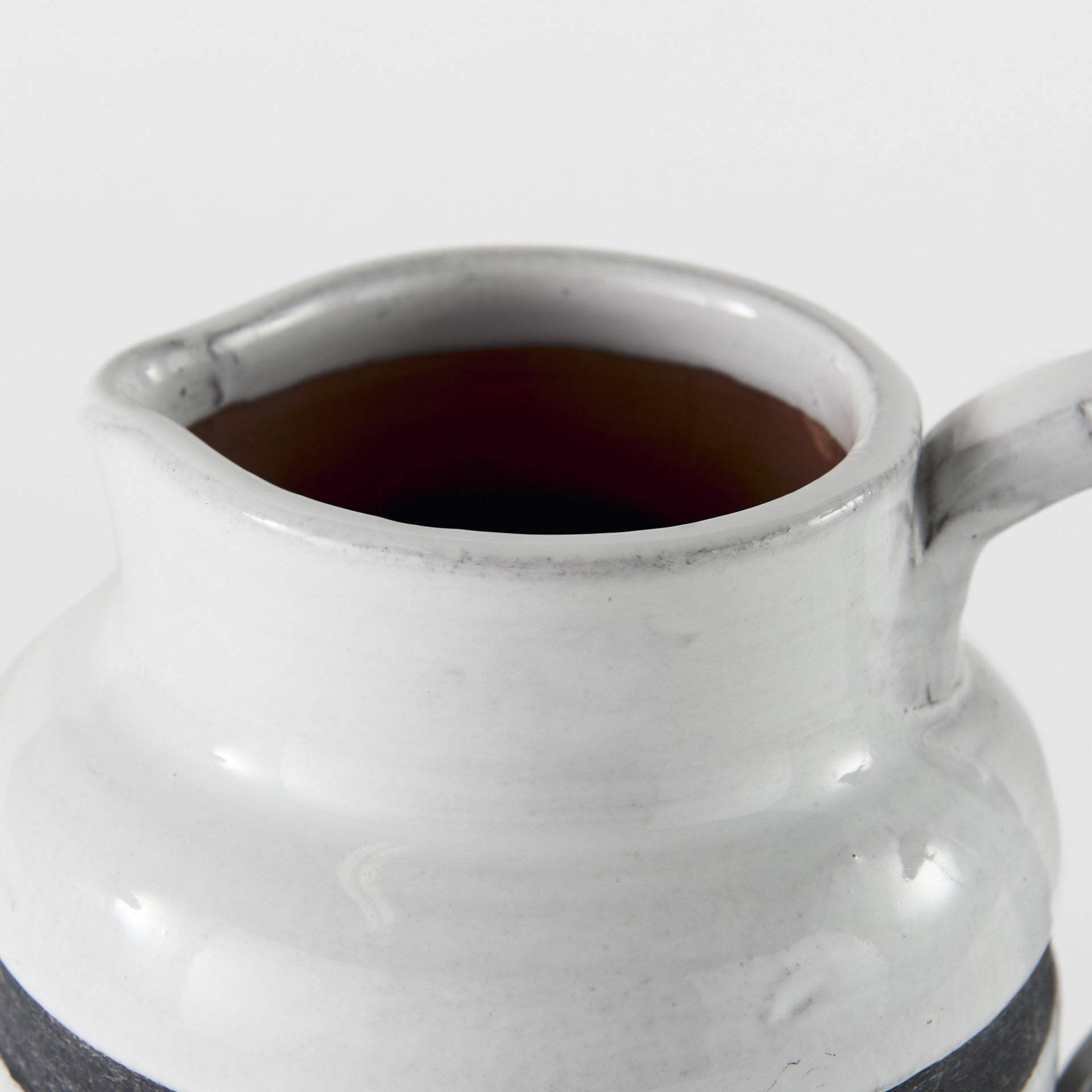 7" Rustic White And Blue Stripe Ceramic Jug - Homeroots - Flyclothing LLC
