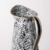14" Black and White Metal Abstract Cylinder Jug Vase - Homeroots - Flyclothing LLC