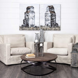 14" Black and White Metal Abstract Cylinder Jug Vase - Homeroots - Flyclothing LLC