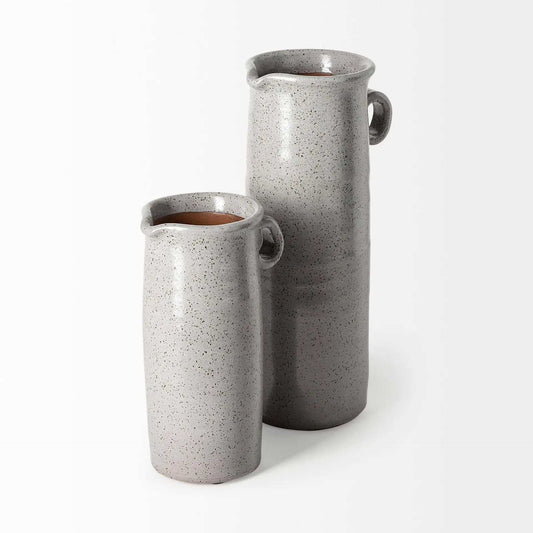 Gray Speckle Decorative Ceramic Jug - Homeroots - Flyclothing LLC