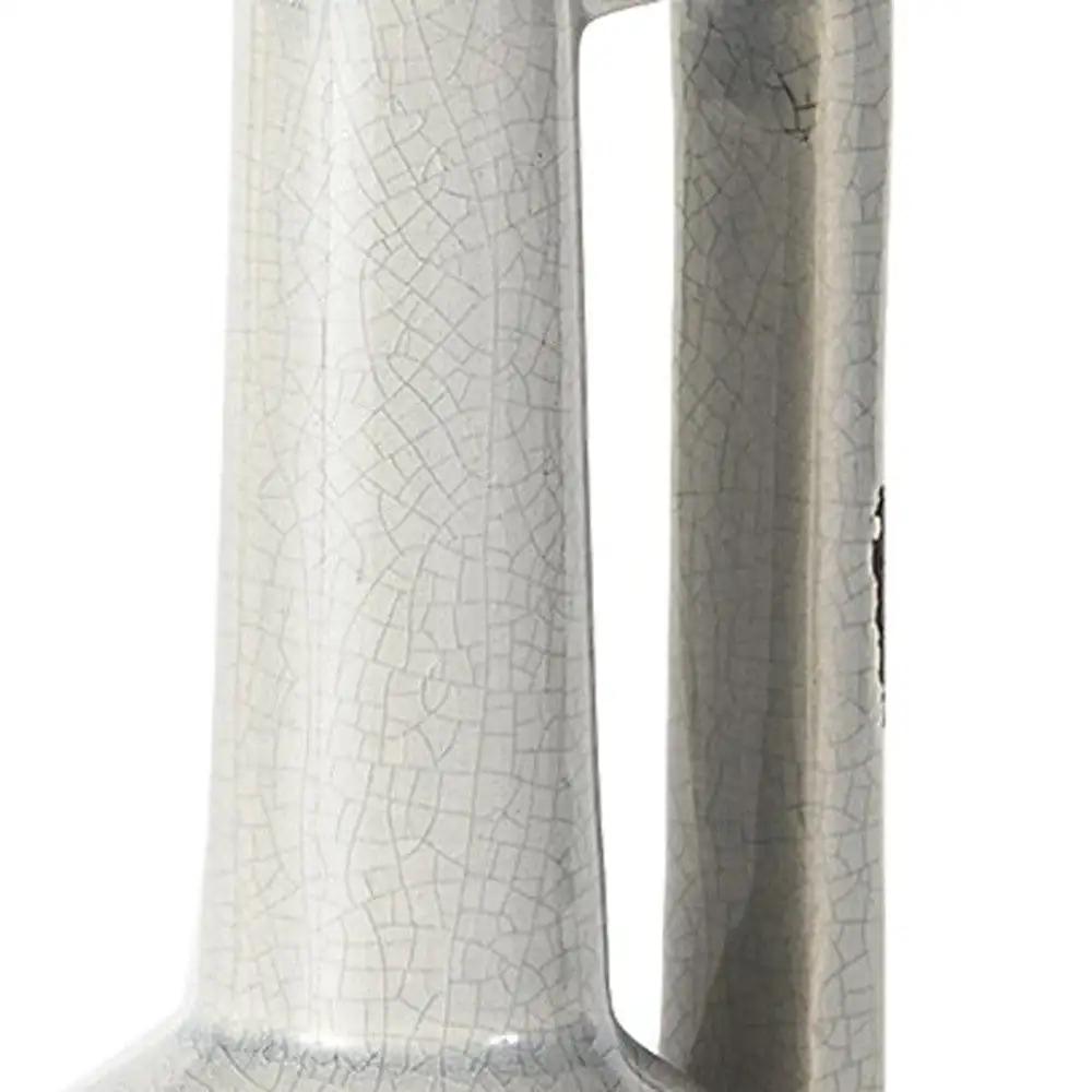 9" Gray and Off White Ceramic Jug Vase - Homeroots