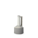 9" Gray and Off White Ceramic Jug Vase - Homeroots