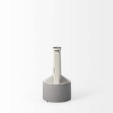 9" Gray and Off White Ceramic Jug Vase - Homeroots - Flyclothing LLC