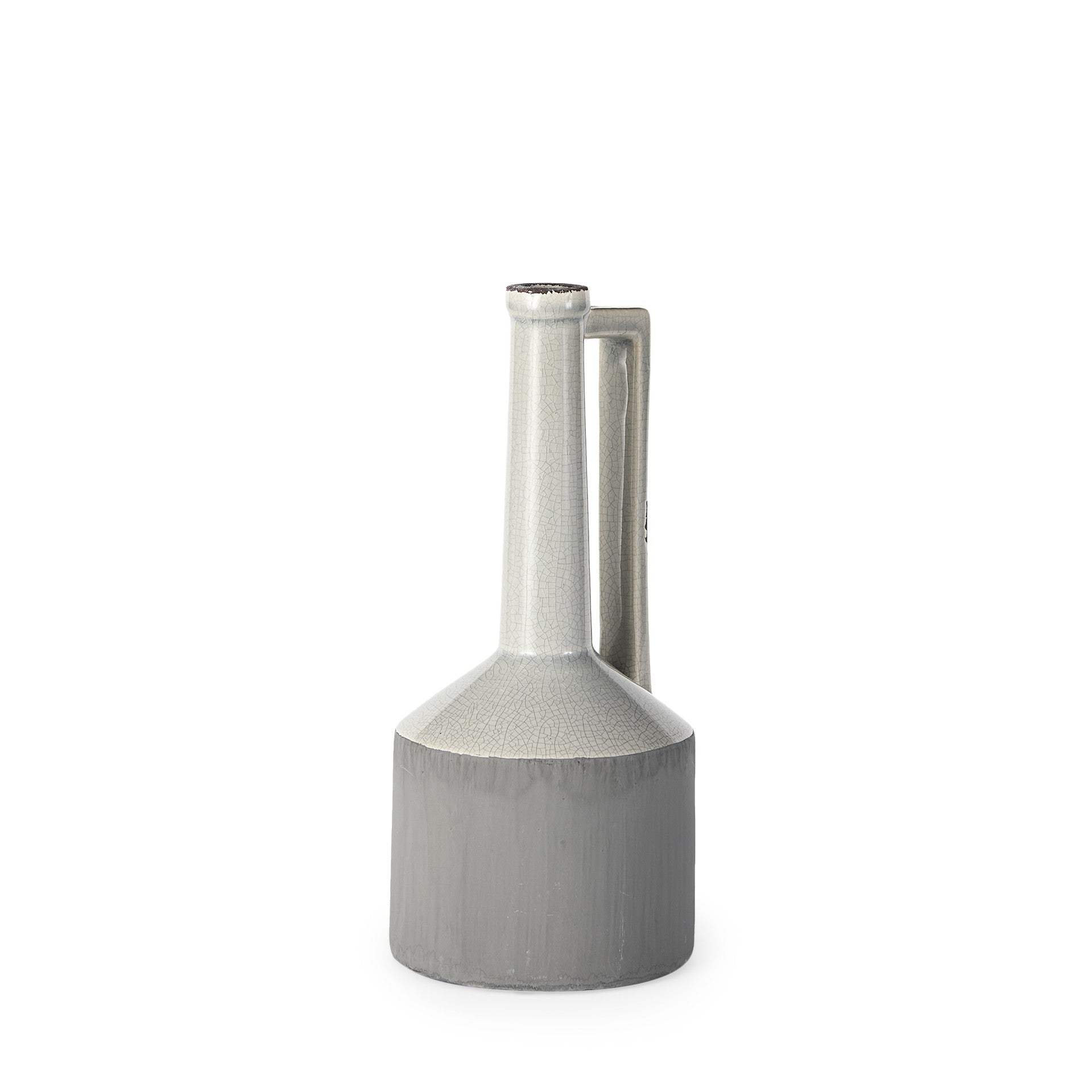 White And Gray Jug Vase - Homeroots - Flyclothing LLC