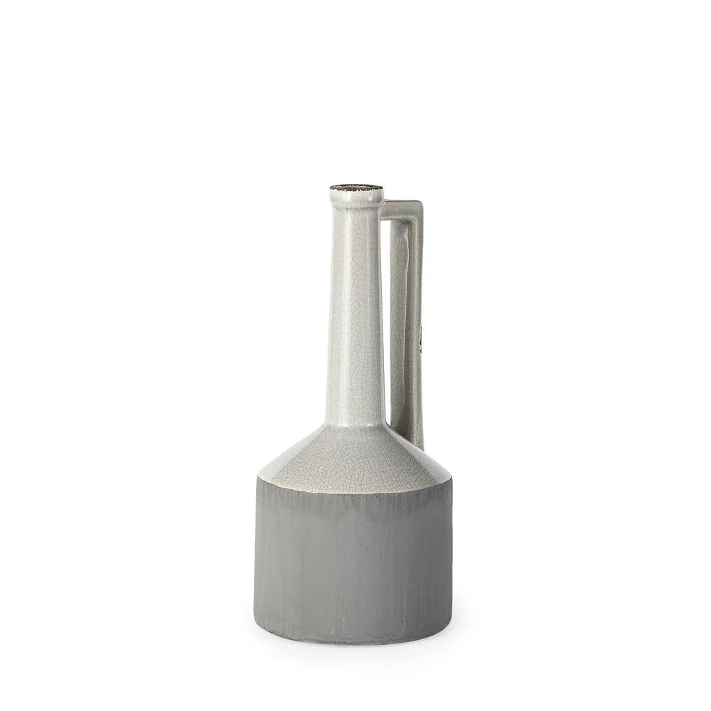 White And Gray Jug Vase - Homeroots