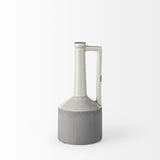 White And Gray Jug Vase - Homeroots