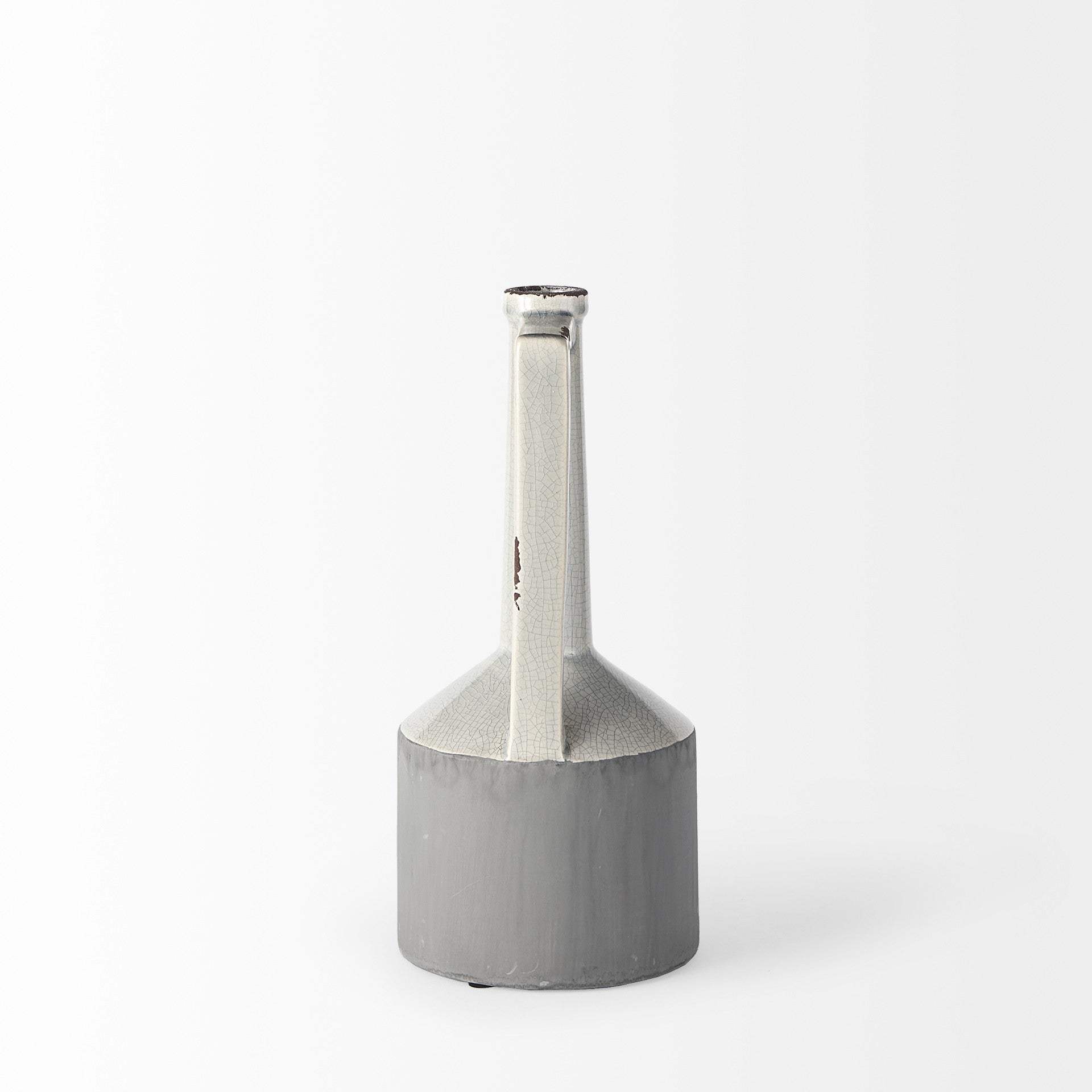 White And Gray Jug Vase - Homeroots - Flyclothing LLC