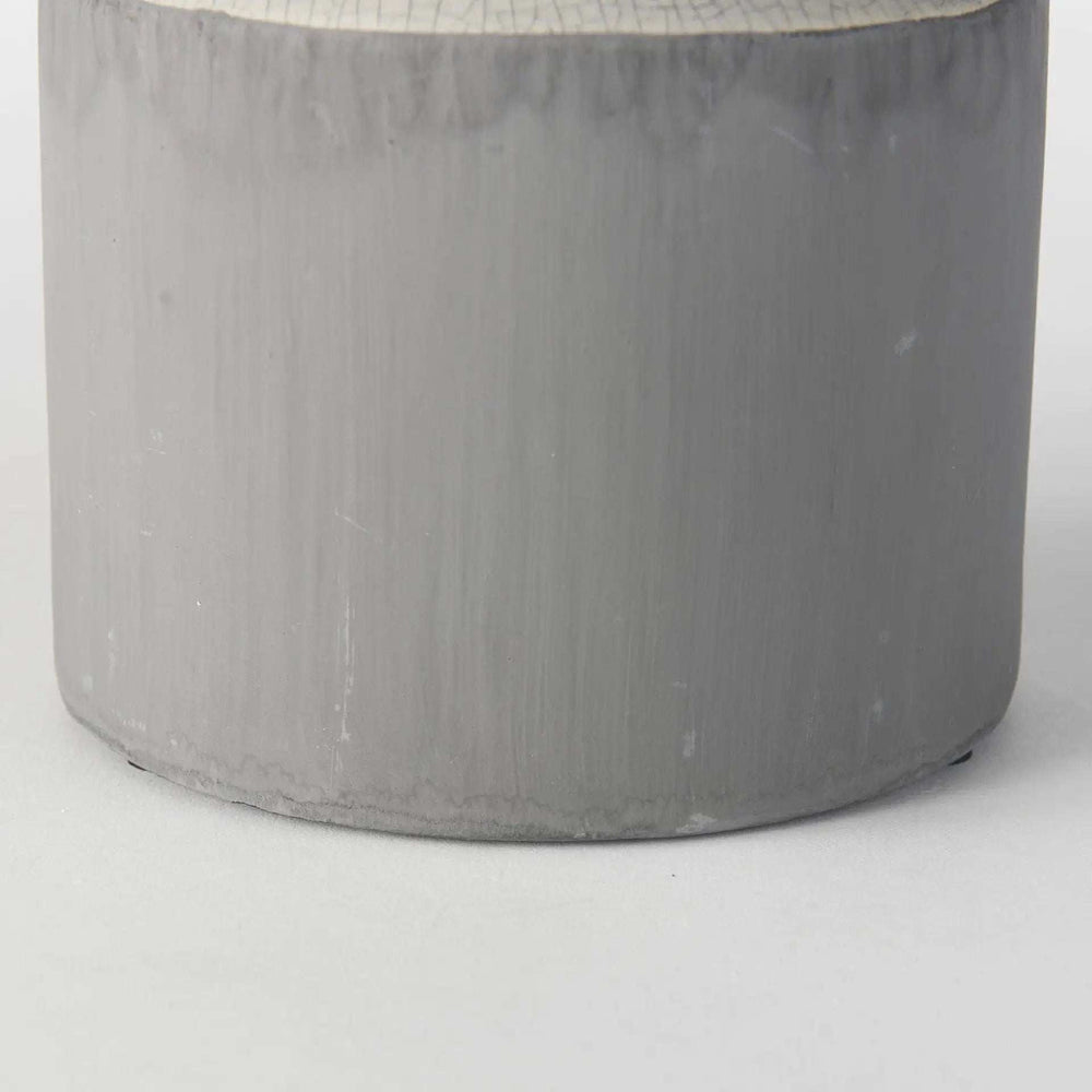 White And Gray Jug Vase - Homeroots - Flyclothing LLC