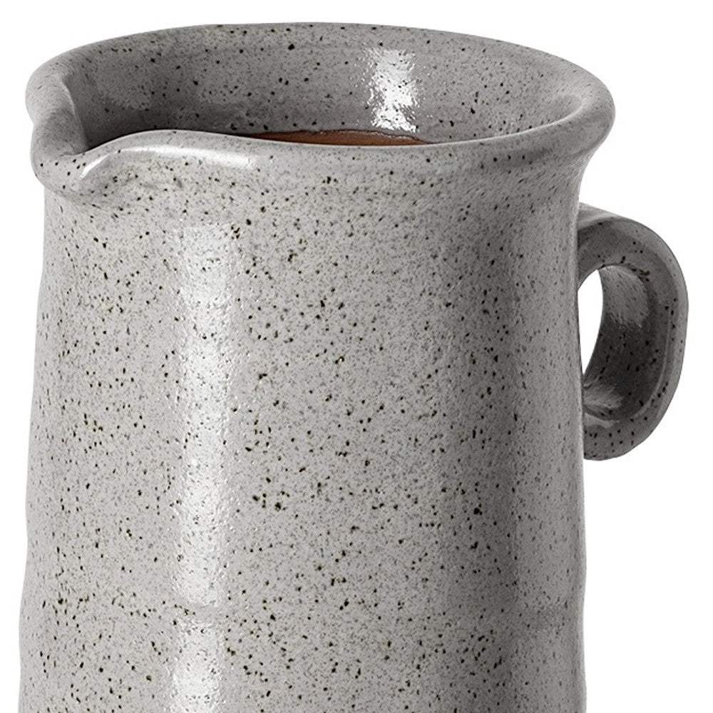 Tall Gray Speckle Decorative Ceramic Jug - Homeroots - Flyclothing LLC