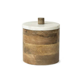 Petite Brown Wooden Round Storage Box - Homeroots - Flyclothing LLC