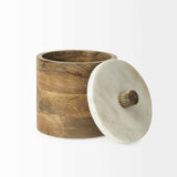 Petite Brown Wooden Round Storage Box - Homeroots - Flyclothing LLC