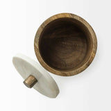 Petite Brown Wooden Round Storage Box - Homeroots - Flyclothing LLC