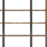 90" Brown Distressed Iron and Solid Wood Six Tier Bookcase - Homeroots