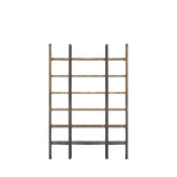 90" Brown Distressed Iron and Solid Wood Six Tier Bookcase - Homeroots - Flyclothing LLC