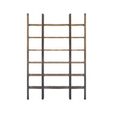90" Brown Distressed Iron and Solid Wood Six Tier Bookcase - Homeroots - Flyclothing LLC