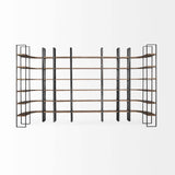 90" Brown Iron and Solid Wood Six Tier Bookcase - Homeroots - Flyclothing LLC
