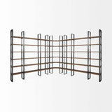 90" Brown Iron and Solid Wood Six Tier Bookcase - Homeroots - Flyclothing LLC