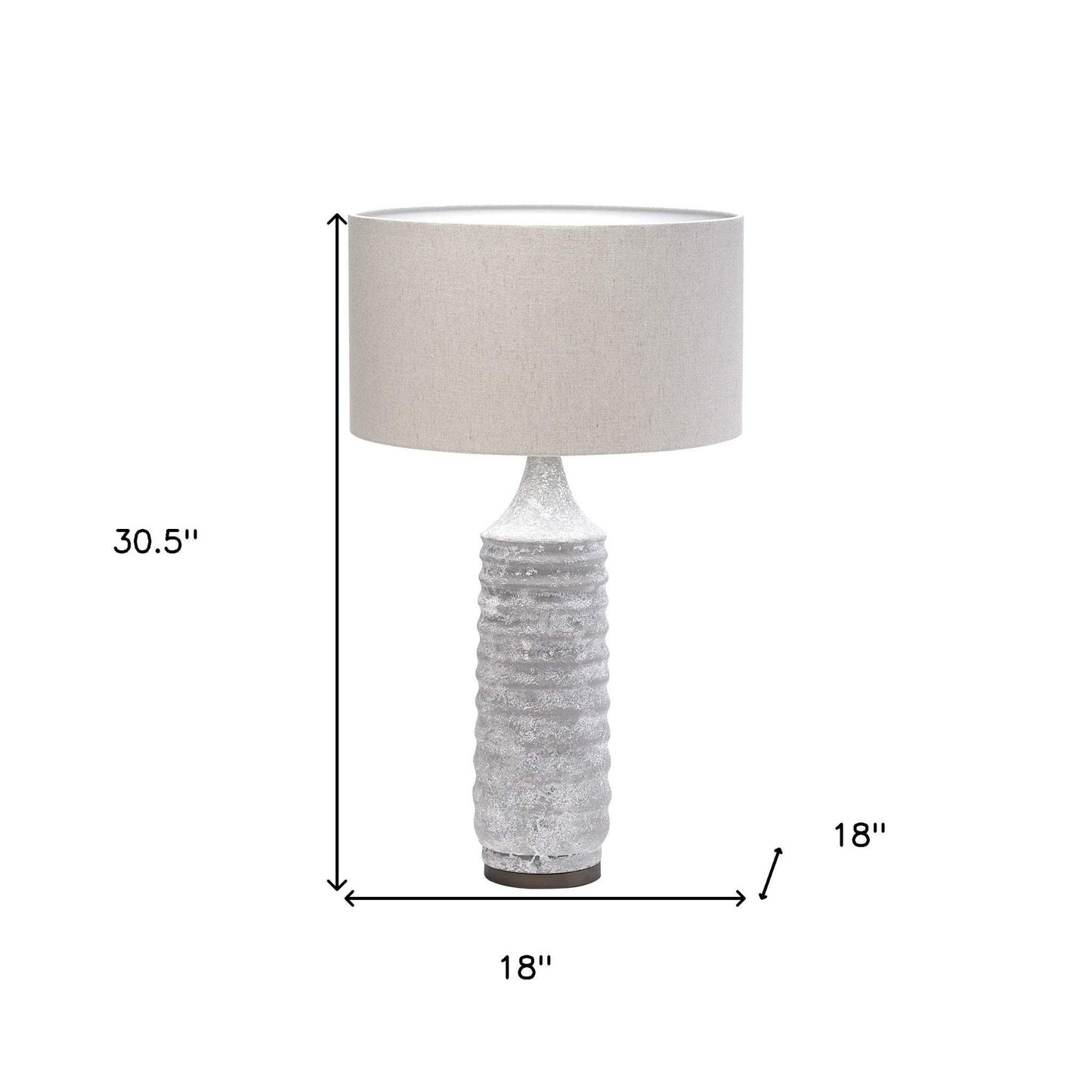 31" Gray Lamp Base LED With Beige Shade - Homeroots - Flyclothing LLC