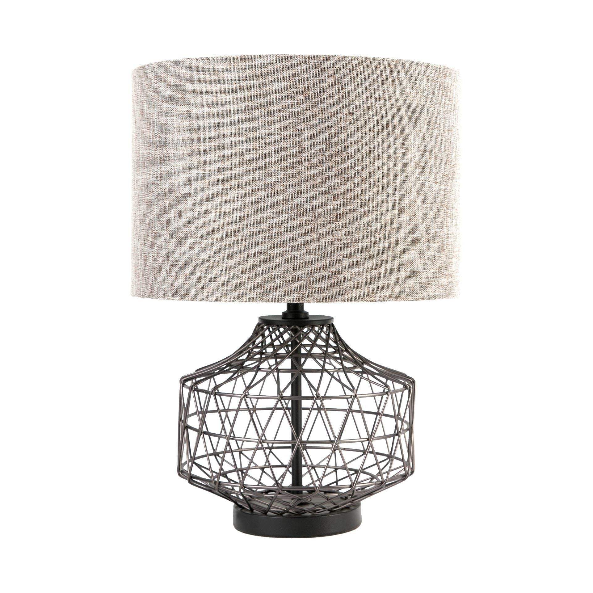 20" Black Lamp Base LED With Brown Shade - Homeroots - Flyclothing LLC