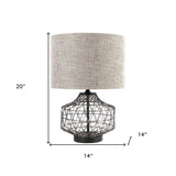 20" Black Lamp Base LED With Brown Shade - Homeroots - Flyclothing LLC