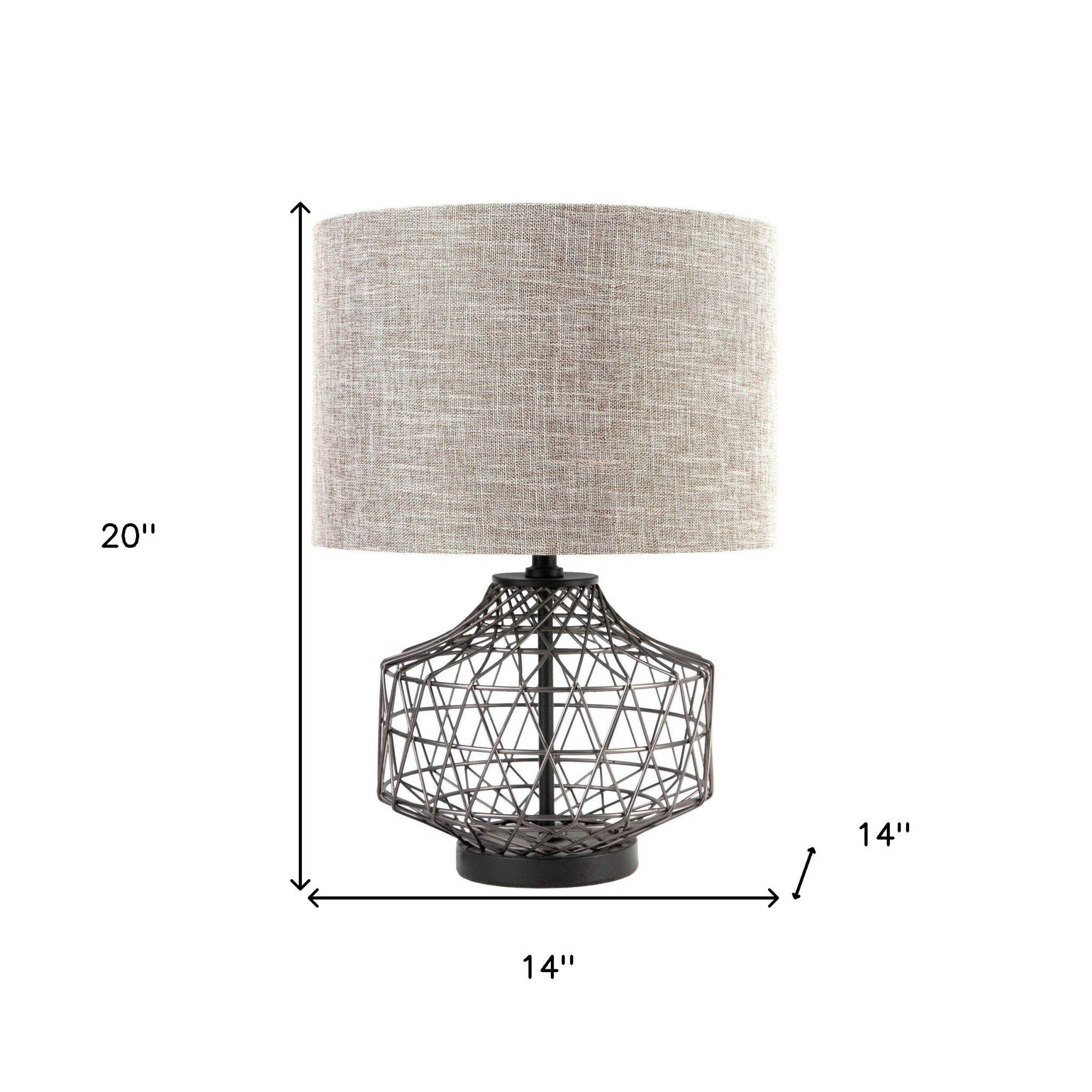 20" Black Lamp Base LED With Brown Shade - Homeroots - Flyclothing LLC